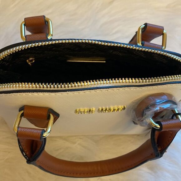 NWT Steve Madden (bfaith2) Crossbody Mini Bag- Cognac/White - Picture 8 of 13